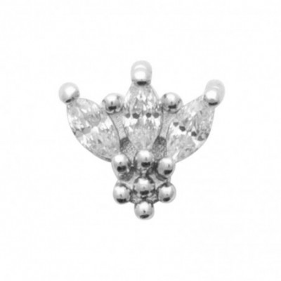 Piercing Jeanne en argent avec flammes de zircon