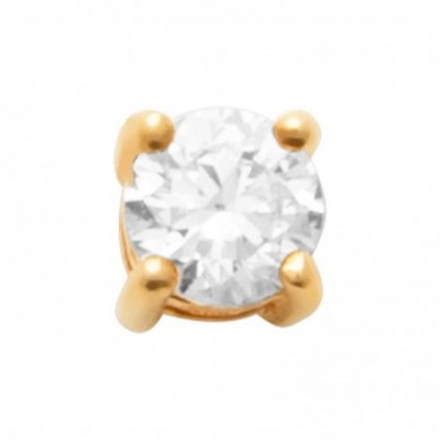 piercing Cléa en plaqué or avec zircon sur fond clair