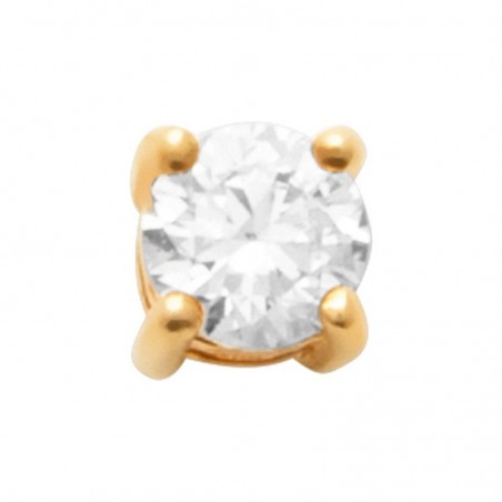 piercing Cléa en plaqué or avec zircon sur fond clair