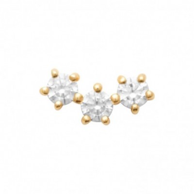 piercing doré Sélène avec zircons sur fond blanc
