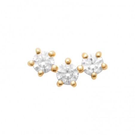 piercing doré Sélène avec zircons sur fond blanc
