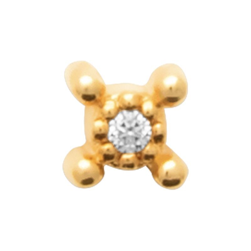 piercing Tara doré avec zircon central et perles