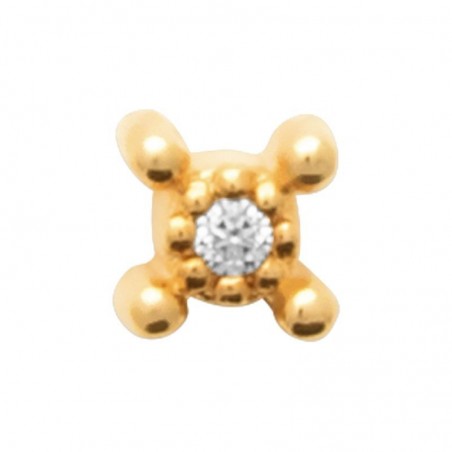 piercing Tara doré avec zircon central et perles