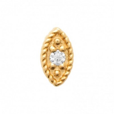 piercing Luma en forme de navette dorée avec zircon