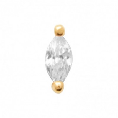 Piercing doré avec zircon navette