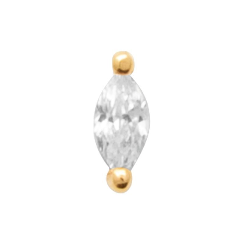 Piercing doré avec zircon navette