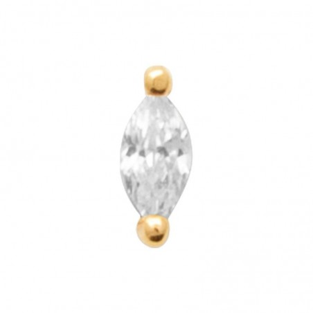 Piercing doré avec zircon navette