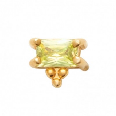 Piercing or 18k avec pierre vert anis