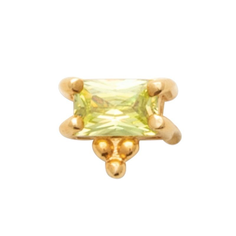 Piercing or 18k avec pierre vert anis