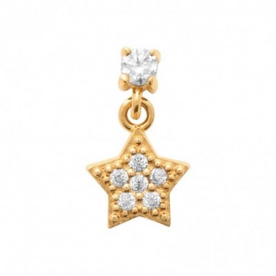 Piercing étoile dorée avec zircon