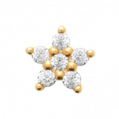 Piercing fleur dorée avec oxydes