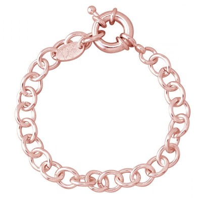 Bracelet finition dorée rose pour femme - Gourmette charms - Lyn&Or Bijoux