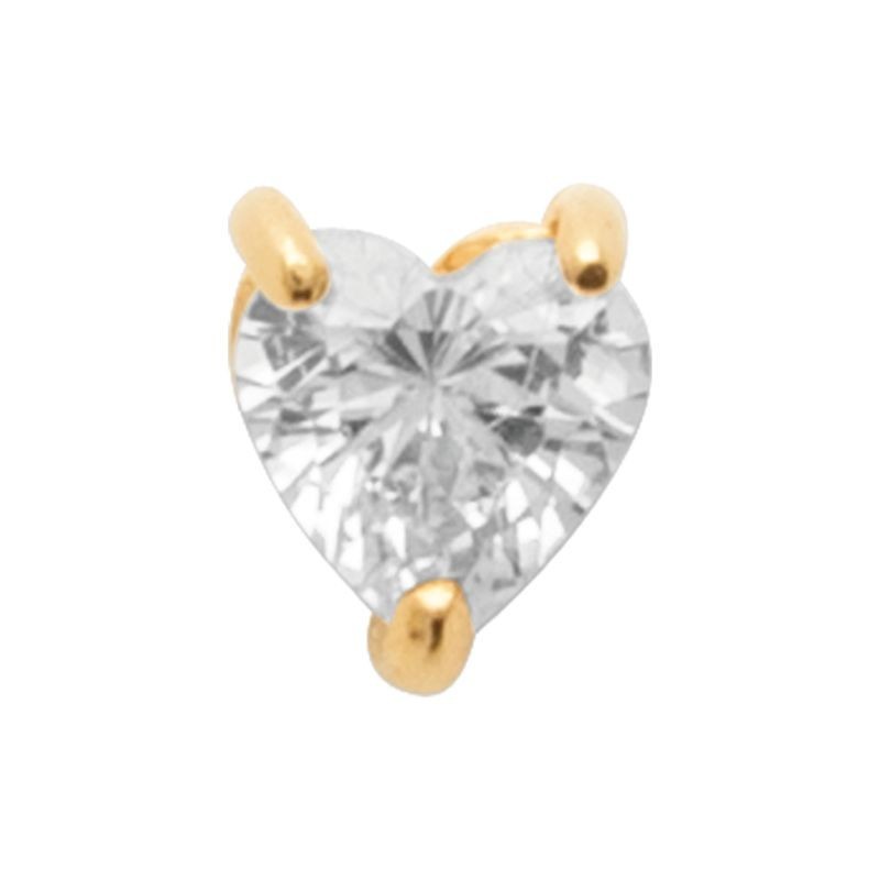 Piercing coeur en zircon doré Zahra