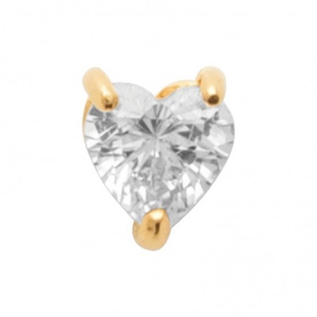 Piercing coeur en zircon doré Zahra