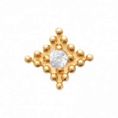 Piercing Elona losange doré avec zircon