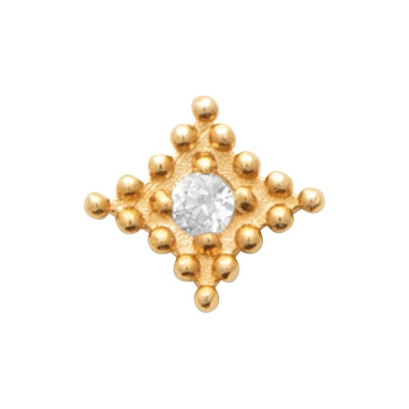 Piercing Elona losange doré avec zircon