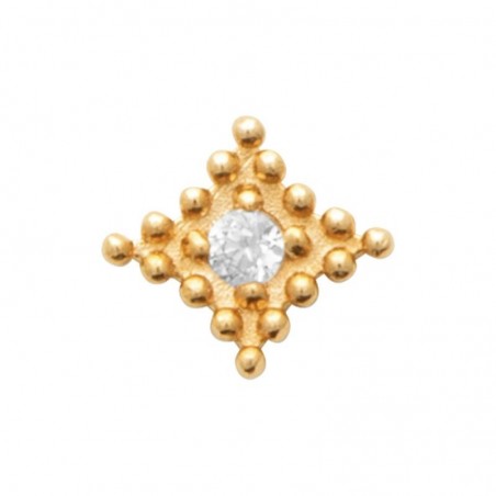 Piercing Elona losange doré avec zircon