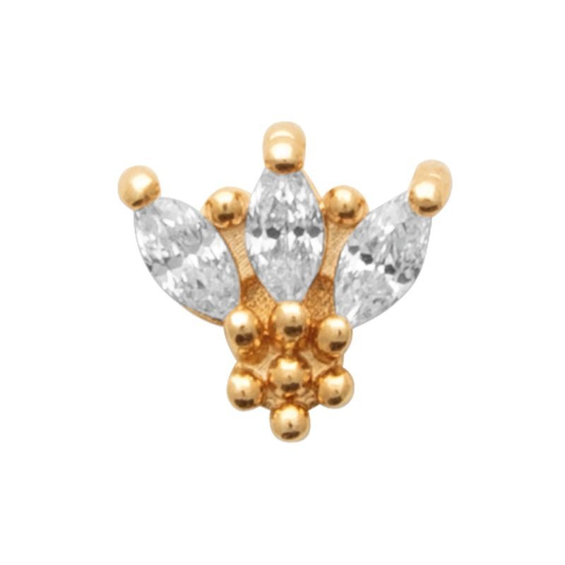 Piercing d'oreille Kalia en plaqué or 18k