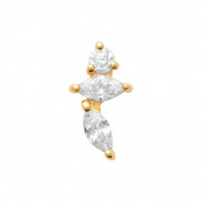 piercing doré avec zirconiums