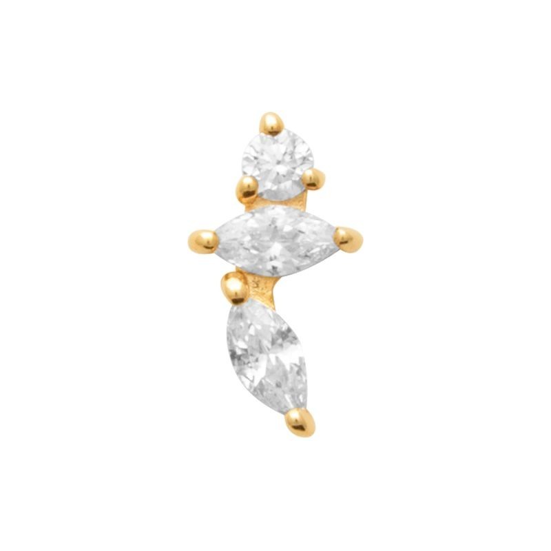 piercing doré avec zirconiums