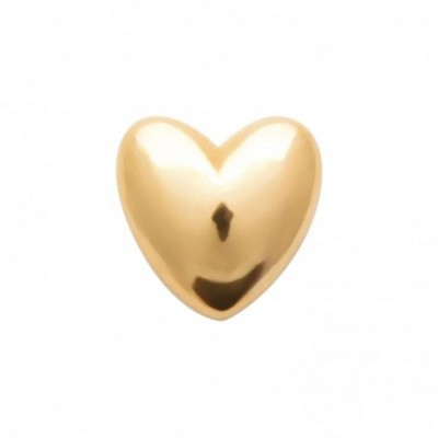 Piercing doreille en plaqué or 18k Vivia avec cur bombé doré