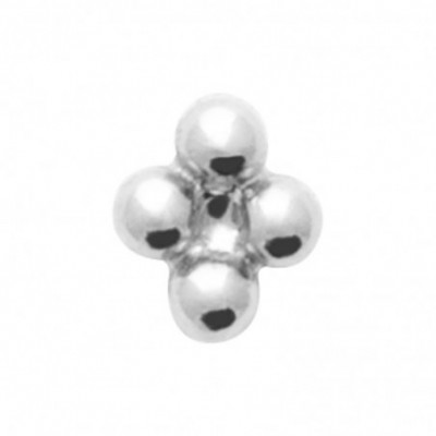 Piercing Aïcha en argent rhodié avec perles en grappe