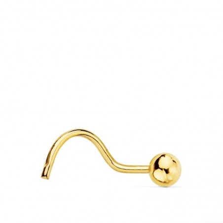 Piercing de nez en or 18k avec perle dorée