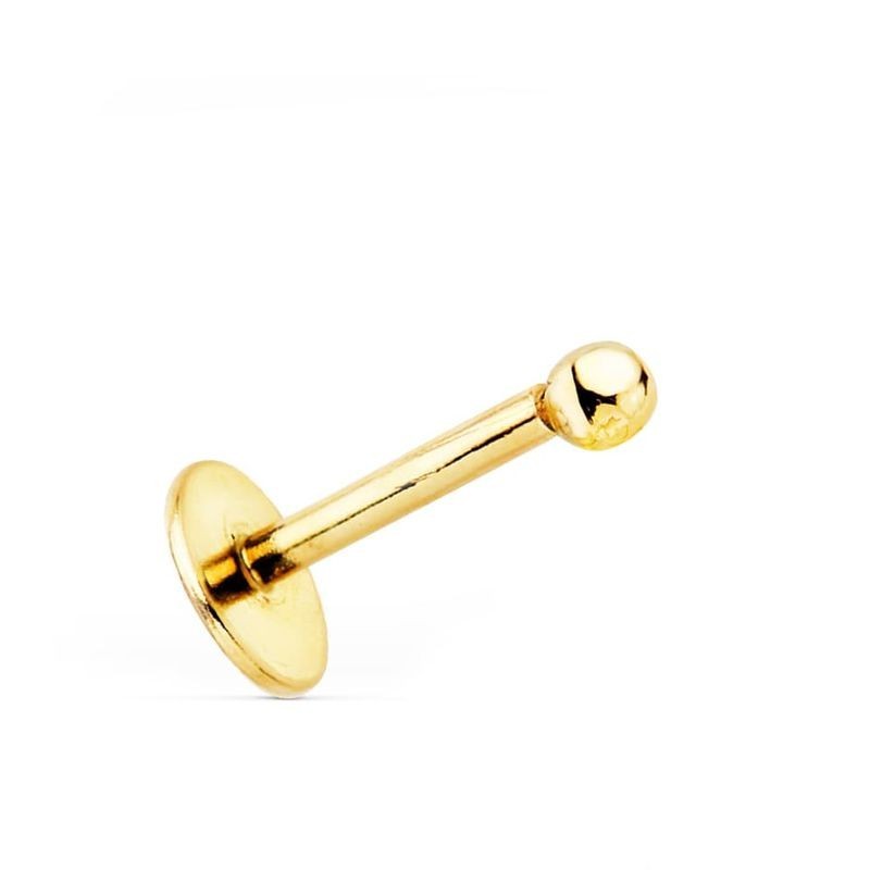 Piercing doreille en or 18k avec petite perle dorée