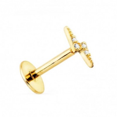 Piercing en or 18 carats en forme déclair