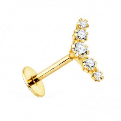 Piercing en or 18 carats en forme de V ouvert