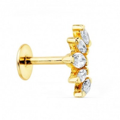 Piercing en or 18 carats en arc de cercle