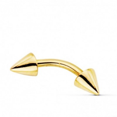Piercing darcade en or 18k avec deux flèches dorées