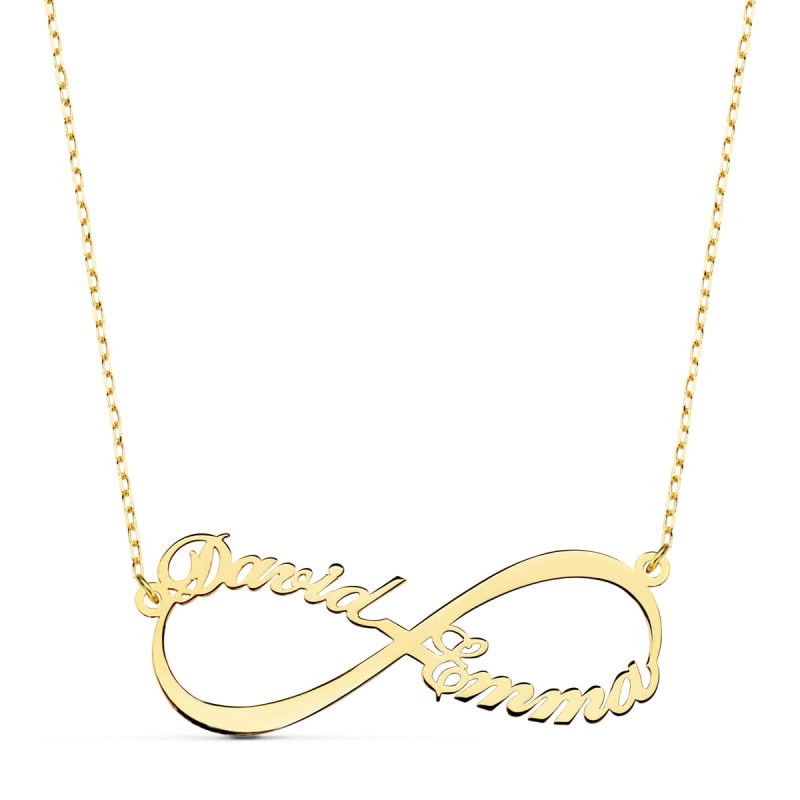 Collier personnalisé Douces Merveilles – Or 18K & deux prénoms gravés