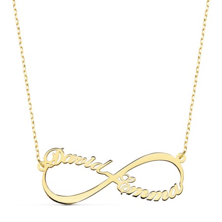 Collier personnalisé Douces Merveilles – Or 18K & deux prénoms gravés