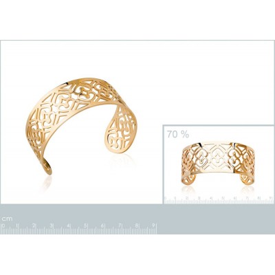 beau bracelet manchette rigide doré pour femme