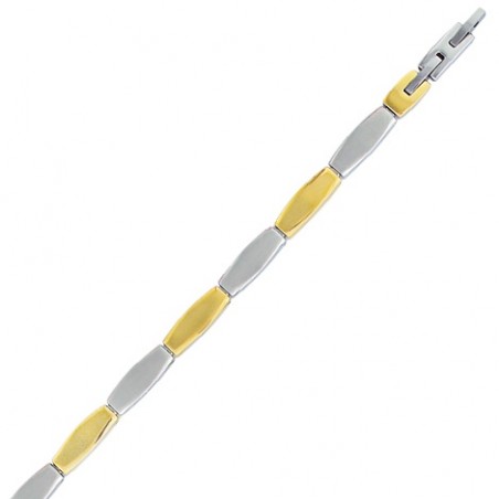 Bracelet Équilibre – Gourmette en acier bicolore pour femme