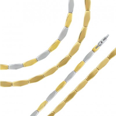 Collection Équilibre – Colliers & Bracelets en acier doré ou bicolore