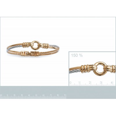 dimension bracelet jonc deux tons pour femme