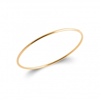 Bracelet jonc rigide en plaqué or jaune - Esmeralda, 2 mm