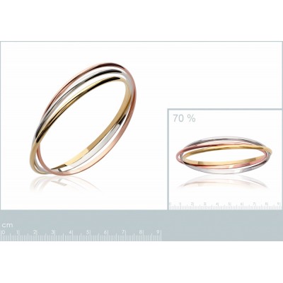 dimensions bracelet trois tons pour femme