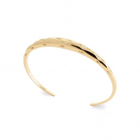 Bracelet femme, jonc ouvert, plaqué or jaune 18 carats - Elouna