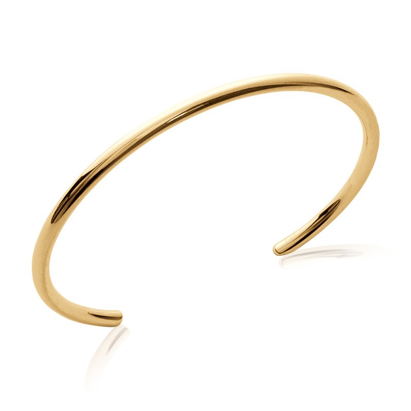 Bracelet femme, jonc doré ouvert en plaqué or - Akanda