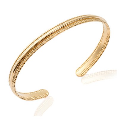 Bracelet femme, jonc ouvert en plaqué or jaune - Nana