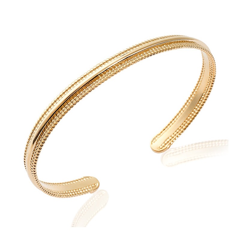 Bracelet femme, jonc ouvert en plaqué or jaune - Nana