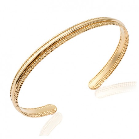 Bracelet femme, jonc ouvert en plaqué or jaune - Nana