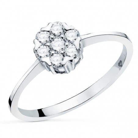 Bague femme, Or blanc et 7 diamants 0,301 cts - Septima