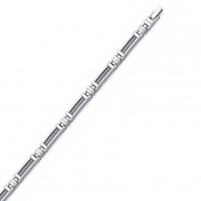 Bracelet gourmette homme en acier - Gampo