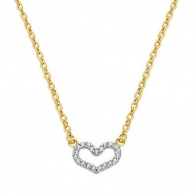 collier or bicolore blanc et jaune 18 carats