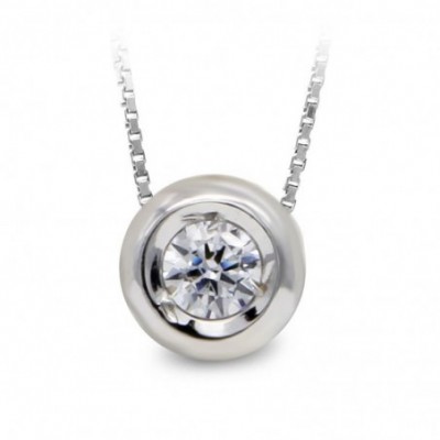Collier en or blanc 18 carats avec oxyde de zirconium - Diane