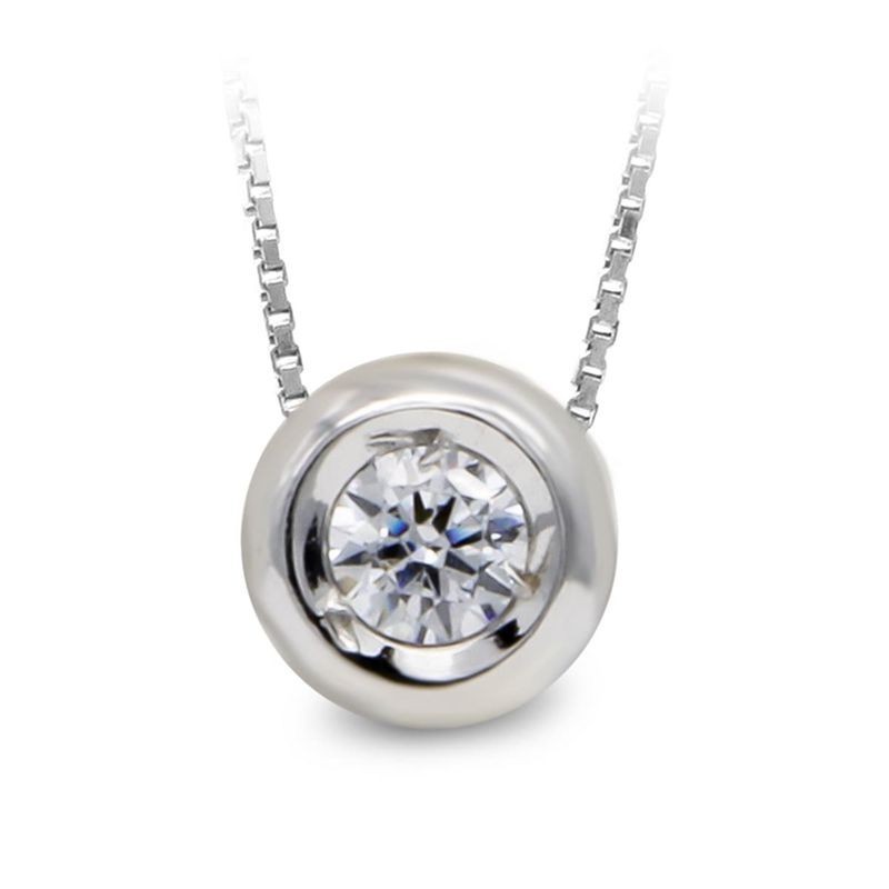 Collier en or blanc 18 carats avec oxyde de zirconium - Diane
